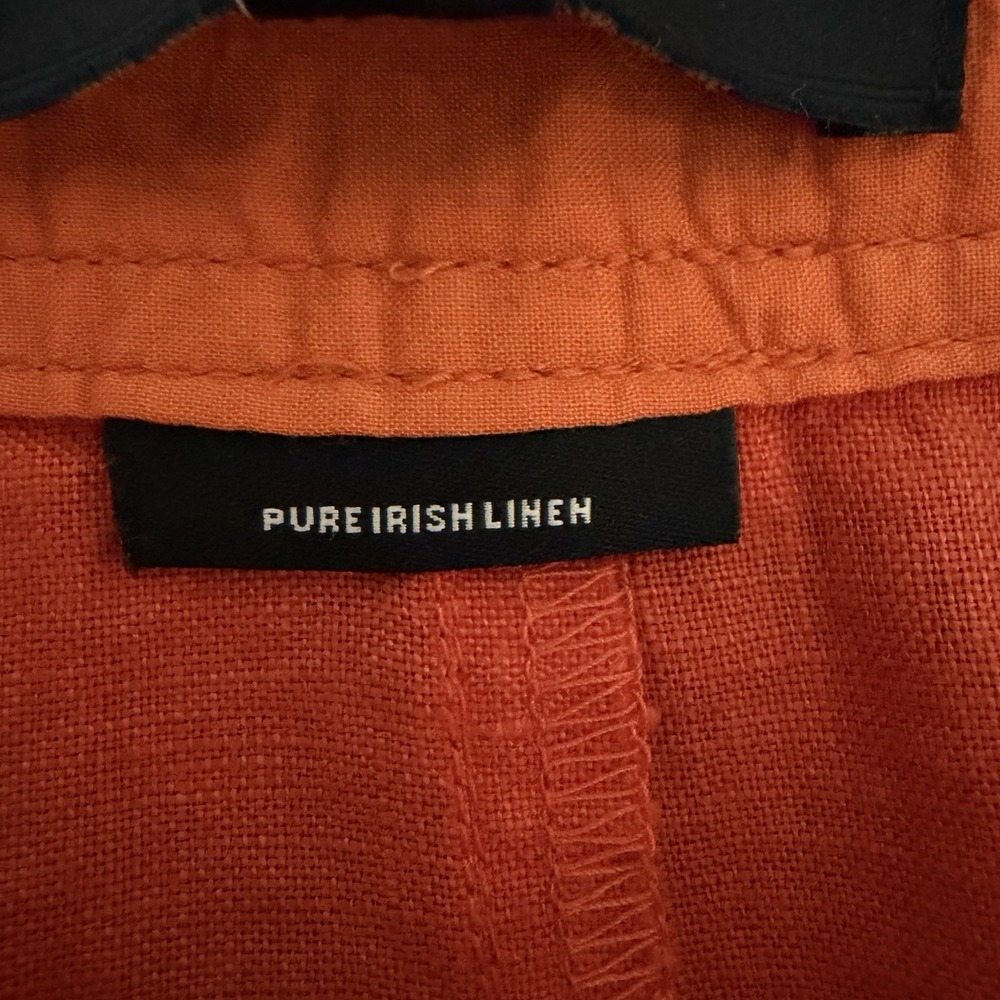 Talbots Rust Orange Drawstring Linen-Blend Skirt - Picture 8 of 12